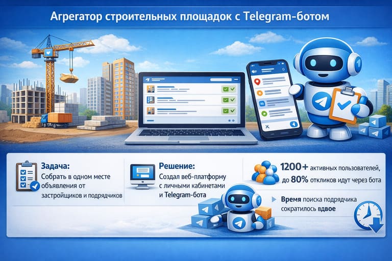 Агрегатор строительных площадок с Telegram-ботом