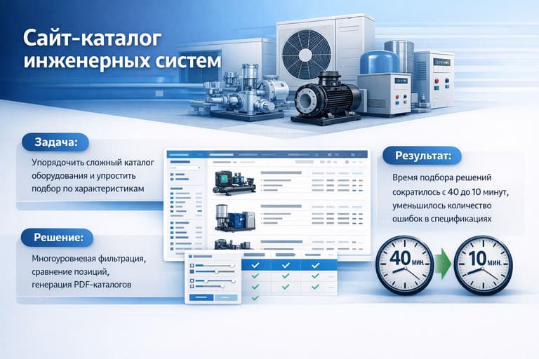 Сайт-каталог инженерных систем