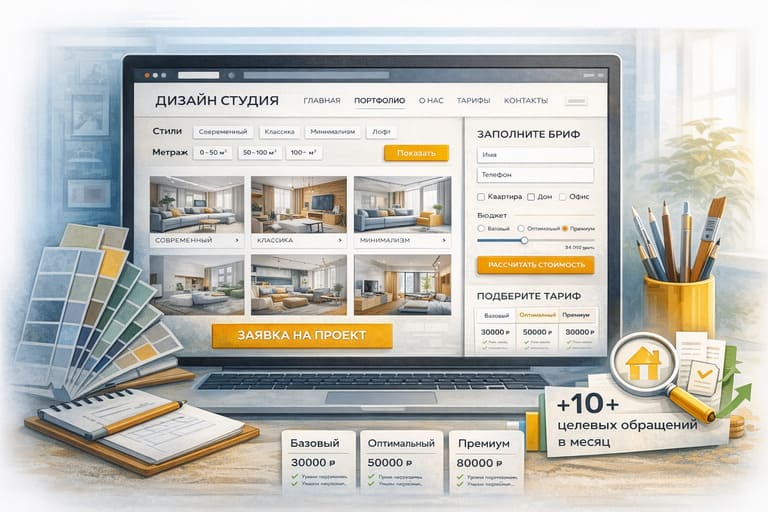 Сайт дизайн-студии интерьеров