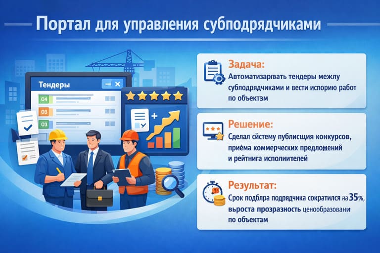 Портал для управления субподрядчиками